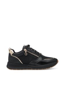 ECO LEATHER SNEAKERS WITH ZIPPER 1-23732-41 098 TAMARIS BLACK