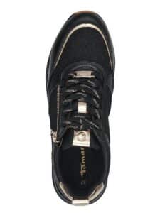 ECO LEATHER SNEAKERS WITH ZIPPER 1-23732-41 098 TAMARIS BLACK