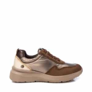 ECO LEATHER SUEDE SNEAKERS WITH SHINY TEXTILE 143359 XTI SHOES TAUPE