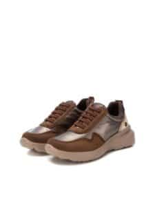 ECO LEATHER SUEDE SNEAKERS WITH SHINY TEXTILE 143359 XTI SHOES TAUPE