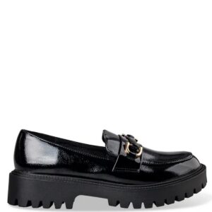 SHINY LOAFERS WITH GOLDEN DETAIL V31-20282-34 ENVIE SHOES PATENT BLACK