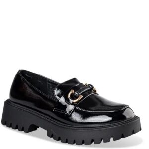 SHINY LOAFERS WITH GOLDEN DETAIL V31-20282-34 ENVIE SHOES PATENT BLACK