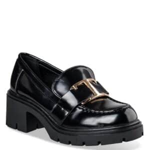 MIDDLE HEELED CHUNKY LOAFERS V31-20286-34 ENVIE SHOES PATENT BLACK