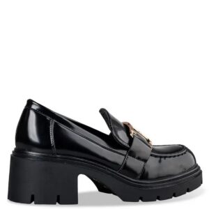 MIDDLE HEELED CHUNKY LOAFERS V31-20286-34 ENVIE SHOES PATENT BLACK