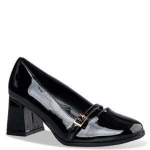 LOW HEEL PUMPS WITH STRAP V84-20460-34 ENVIE SHOES PATENT BLACK