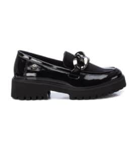 SHINY LOAFERS WITH SILVER CHAIN 143205 XTI SHOES PATENT BLACK