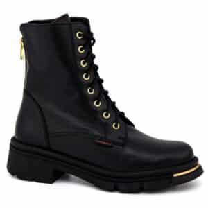 LEATHER ARMY BOOTS WITH ZIPPER 51188-721 COMMANCHERO BLACK