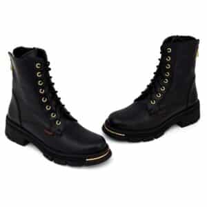 LEATHER ARMY BOOTS WITH ZIPPER 51188-721 COMMANCHERO BLACK