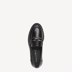 SHINY MOCASSINS WITH BLACK DETAIL 1-24604-43 001 TAMARIS BLACK