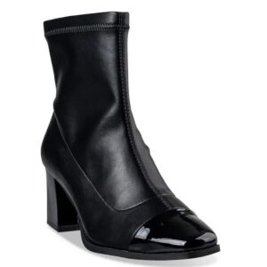 SHINY BLOCK HEEL CHELSEA E42-20096 ENVIE SHOES BLACK