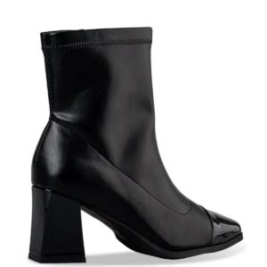 SHINY BLOCK HEEL CHELSEA E42-20096 ENVIE SHOES BLACK