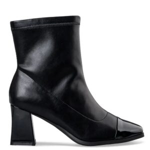 SHINY BLOCK HEEL CHELSEA E42-20096 ENVIE SHOES BLACK