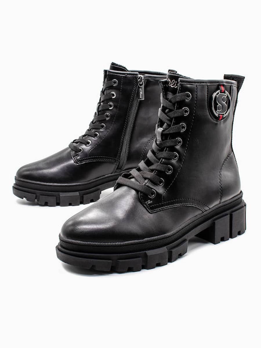 ARMY BOOTS WITH BLACK DETAILS 5-25210-43 001 S.OLIVER BLACK