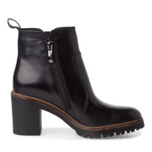 LEATHER MIDDLE HEELED BOOTS 1-25380-43 003 TAMARIS BLACK