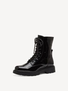 SHINY ARMY BOOTS 1-25908-41 001 TAMARIS BLACK