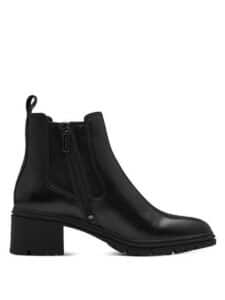 LEATHER CHELSEA BOOTS WITH ZIPPER 1-25456-43 001 TAMARIS BLACK