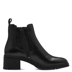 LEATHER CHELSEA BOOTS WITH ZIPPER 1-25456-43 001 TAMARIS BLACK