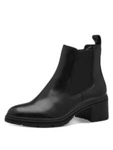 LEATHER CHELSEA BOOTS WITH ZIPPER 1-25456-43 001 TAMARIS BLACK