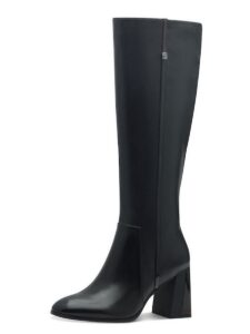 LEATHER HIGH HEELED BOOTS 1-25544-43 098 TAMARIS BLACK