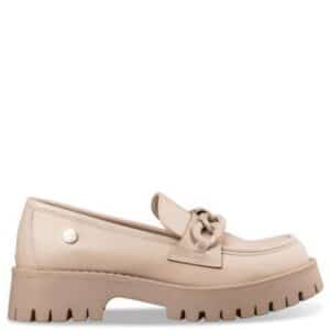 LOAFERS WITH BEIGE CHAIN E30-21082 ENVIE SHOES BEIGE