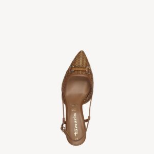 MIDDLE HEELED SLINGBACKS 1-29634-44 305 TAMARIS BROWN