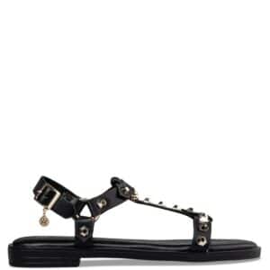 FLAT SANDALS WITH TRUCKS E96-21403 ENVIE SHOES BLACK