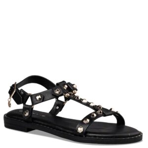 FLAT SANDALS WITH TRUCKS E96-21403 ENVIE SHOES BLACK
