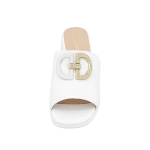 MULES WITH GOLDEN DETAIL AI7961.F4914.DS GIANNA KAZAKOU WHITE