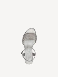 MIDDLE HEELED SANDALS WITH STRASS 1-28248-44 957 TAMARIS SILVER