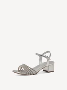 MIDDLE HEELED SANDALS WITH STRASS 1-28248-44 957 TAMARIS SILVER