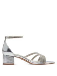 VEGAN LOW HEELED SANDALS WITH STRASS 5-28206-42 941 S.OLIVER SILVER