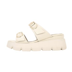 PLATFORM MULE WITH GOLD DETAILS H5285 GIANNA KAZAKOU ECRU