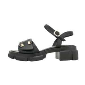 MID HEEL SANDALS WITH GOLD DETAIL L7129/1 GIANNA KAZAKOY BLACK