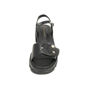 MID HEEL SANDALS WITH GOLD DETAIL L7129/1 GIANNA KAZAKOY BLACK