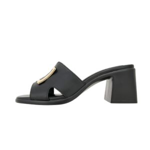 MID HEELMULE WITH GOLD DETAIL F5872/1 GIANNA KAZAKOU BLACK