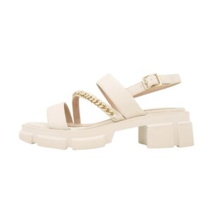 MID HEEL SANDALS WITH GOLD DETAIL H5717 GIANNA KAZAKOY OFF WHITE