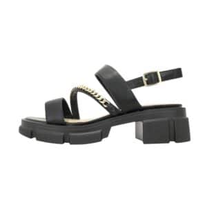 MID HEEL SANDALS WITH GOLD DETAIL H5717/1 GIANNA KAZAKOY BLACK