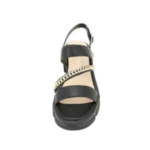 MID HEEL SANDALS WITH GOLD DETAIL H5717/1 GIANNA KAZAKOY BLACK