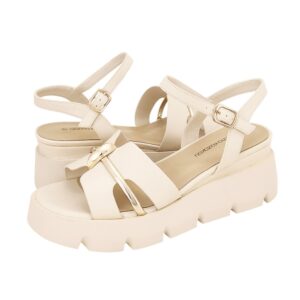 PLATFORM SANDALS WITH GOLD DETAIL H5781 GIANNA KAZAKOU WHITE