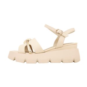 PLATFORM SANDALS WITH GOLD DETAIL H5781 GIANNA KAZAKOU WHITE