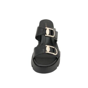 PLATFORM MULE WITH GOLD DETAILS H5285/1 GIANNA KAZAKOU BLACK