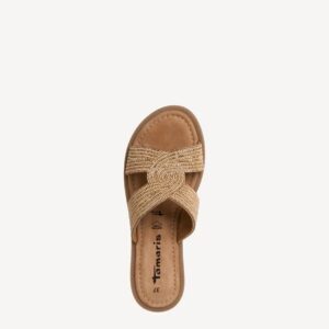 FLATFORM MULE WITH STRASS 1-27113-42 963 TAMARIS METALLIC