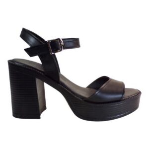 LEATHER HIGH HEEL SANDAL 51012-721 COMMANCHERO BLACK