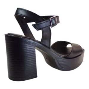 LEATHER HIGH HEEL SANDAL 51012-721 COMMANCHERO BLACK