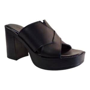 LEATHER HIGH HEEL MULE 51310-721 COMMANCHERO BLACK