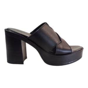LEATHER HIGH HEEL MULE 51310-721 COMMANCHERO BLACK
