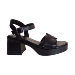 LEATHER HIGH HEEL SANDAL 51306-721 COMMANCHERO BLACK
