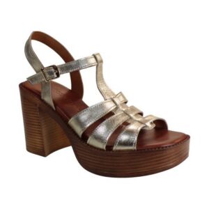 LEATHER HIGH HEEL SANDAL 51305-7230 COMMANCHERO GOLD