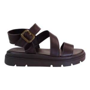 LEATHER FLATFORM SANDAL 51268-722 COMMANCHERO BROWN