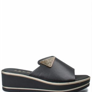 PLATFORM MULE WITH GOLD DETAIL EVIA-51504 BAROCCO BLACK